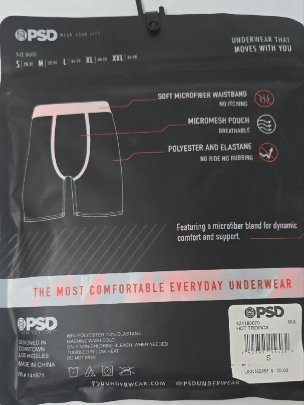 psd hot tropics boxer briefs size small